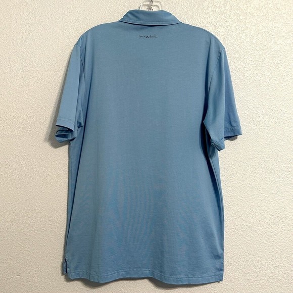 Travis Mathew Men's Size Med Light Blue Short Sleeve Golf Polo Shirt Pima Cotton - Picture 2 of 8